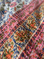 Mist Cobalt Handmade Kantha Bedspread