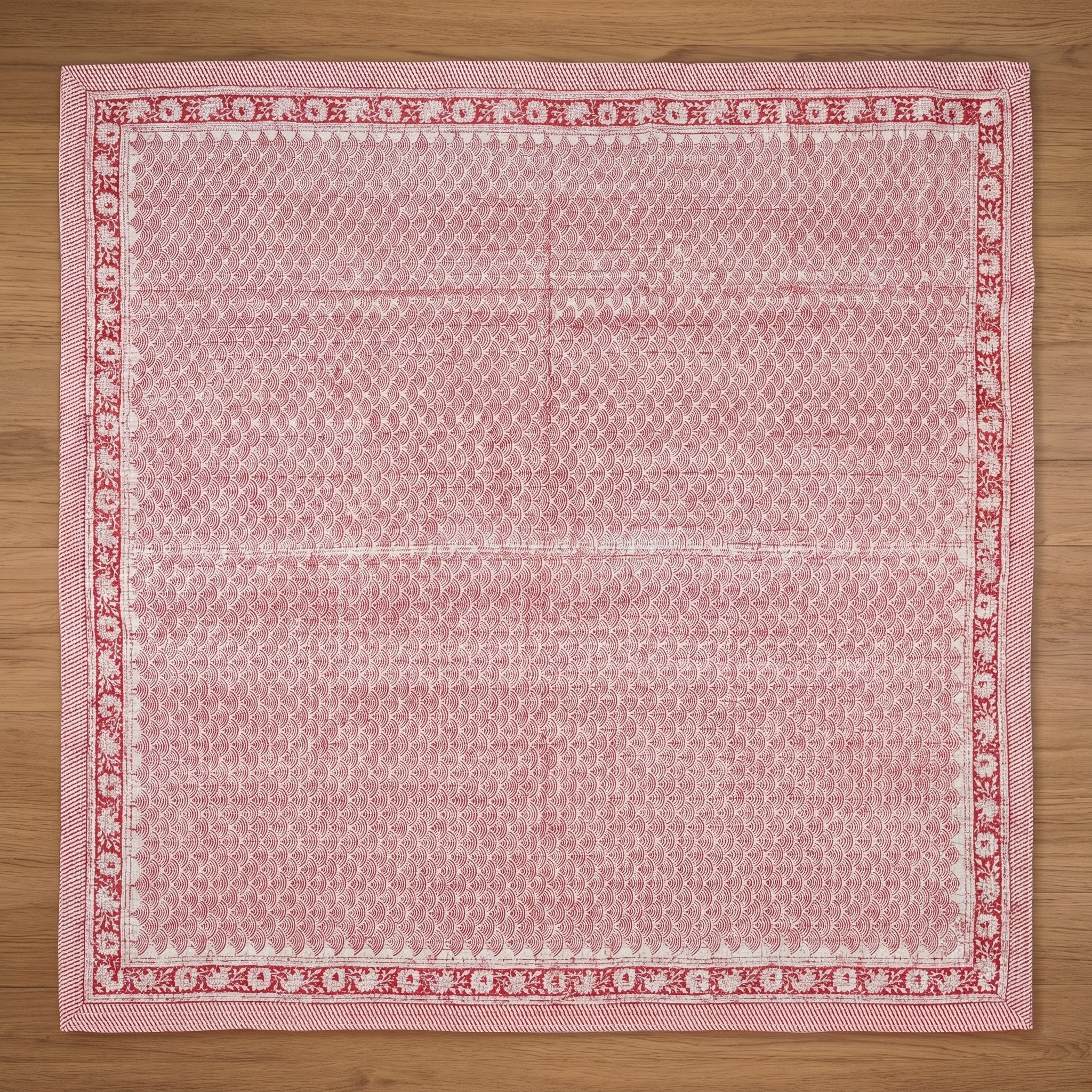 Stone Terracotta Handmade Kantha Queen Bedspread