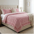 Stone Terracotta Handmade Kantha Queen Bedspread