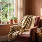 Ochre Rust Handmade Bagru Block Print Throw