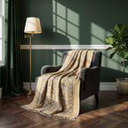 Ochre Rust Handmade Bagru Block Print Throw