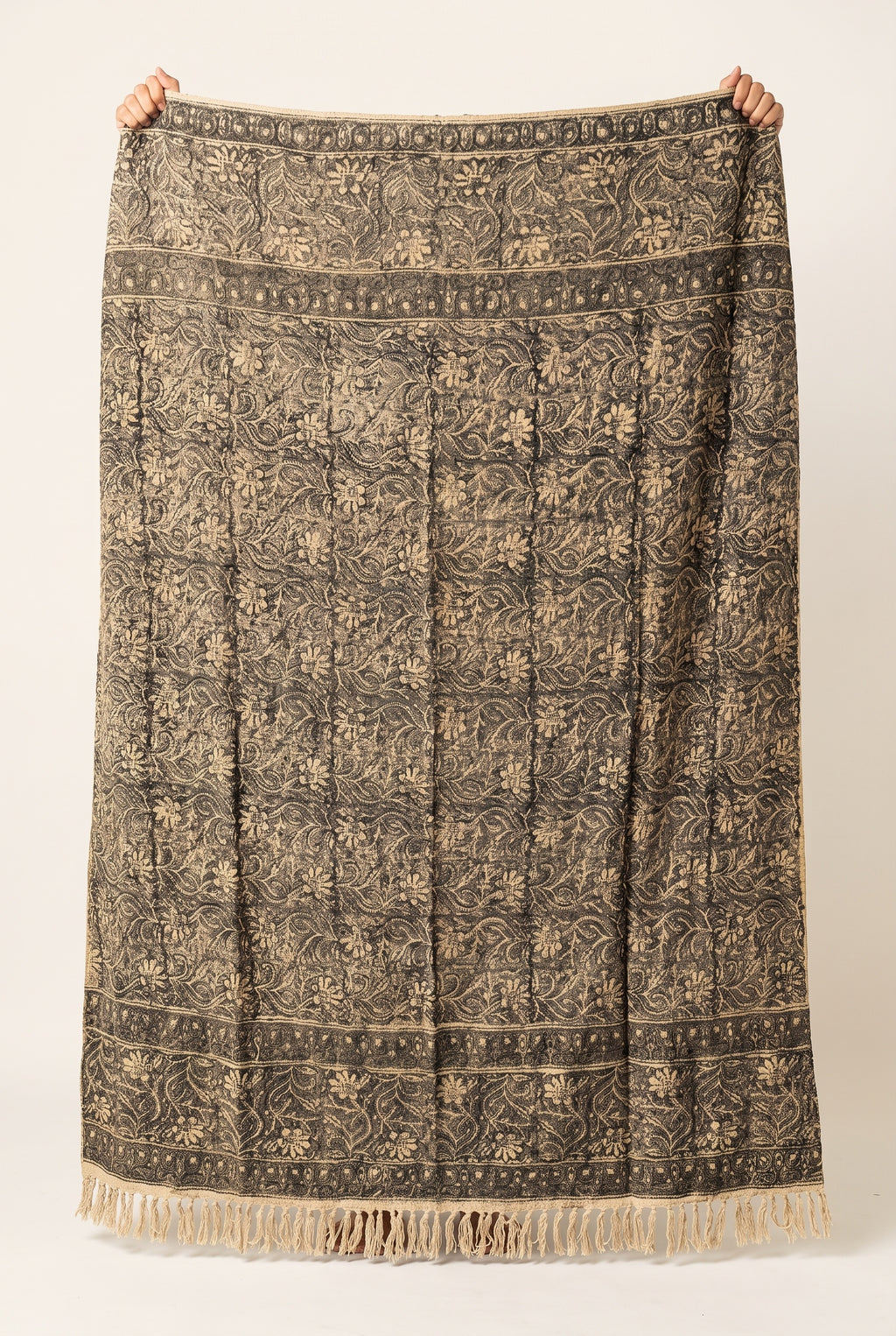 Terracotta Rhapsody Handmade Bagru Block Print Throw