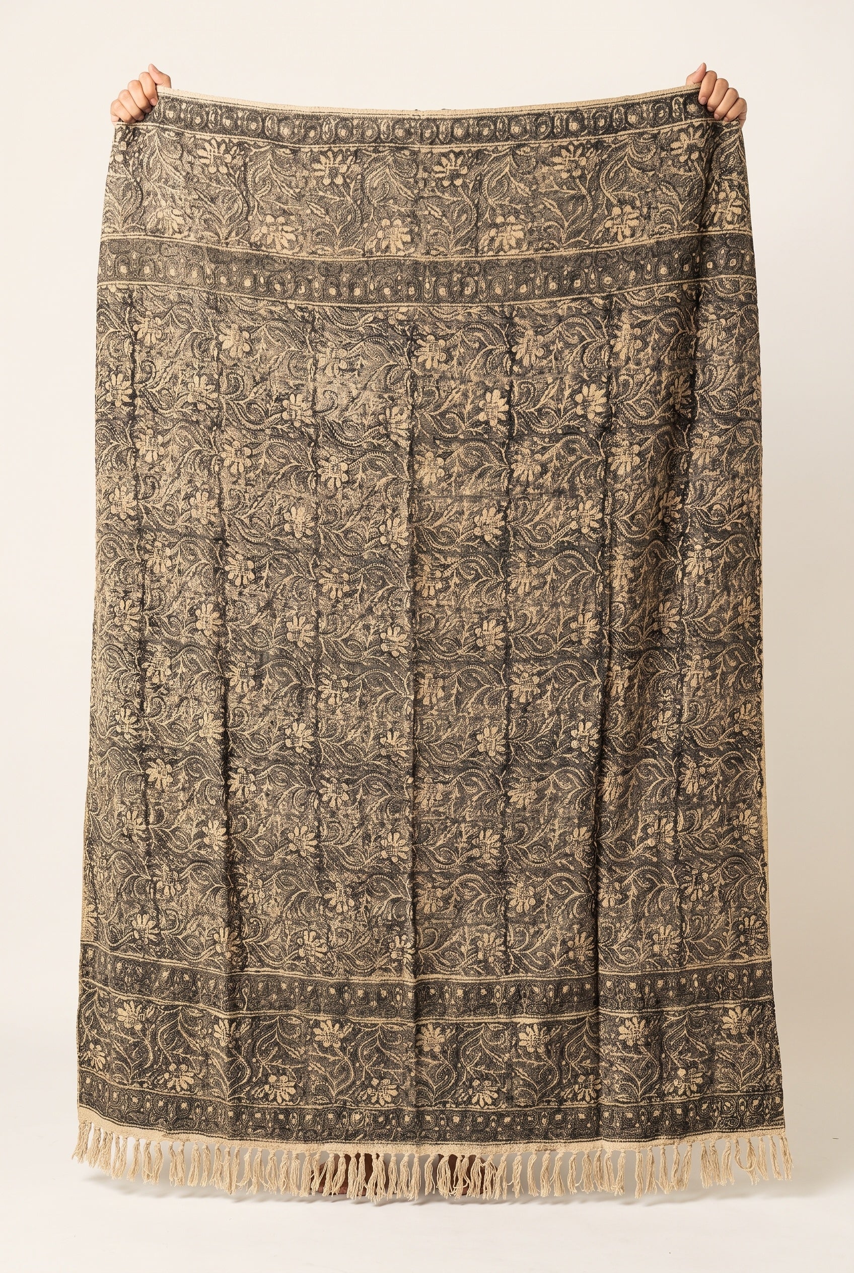 Terracotta Rhapsody Handmade Bagru Block Print Throw