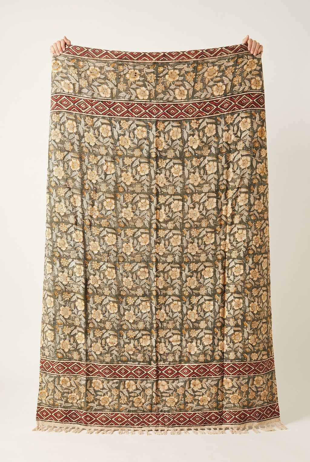 Midnight Indigo Handmade Bagru Block Print Throw