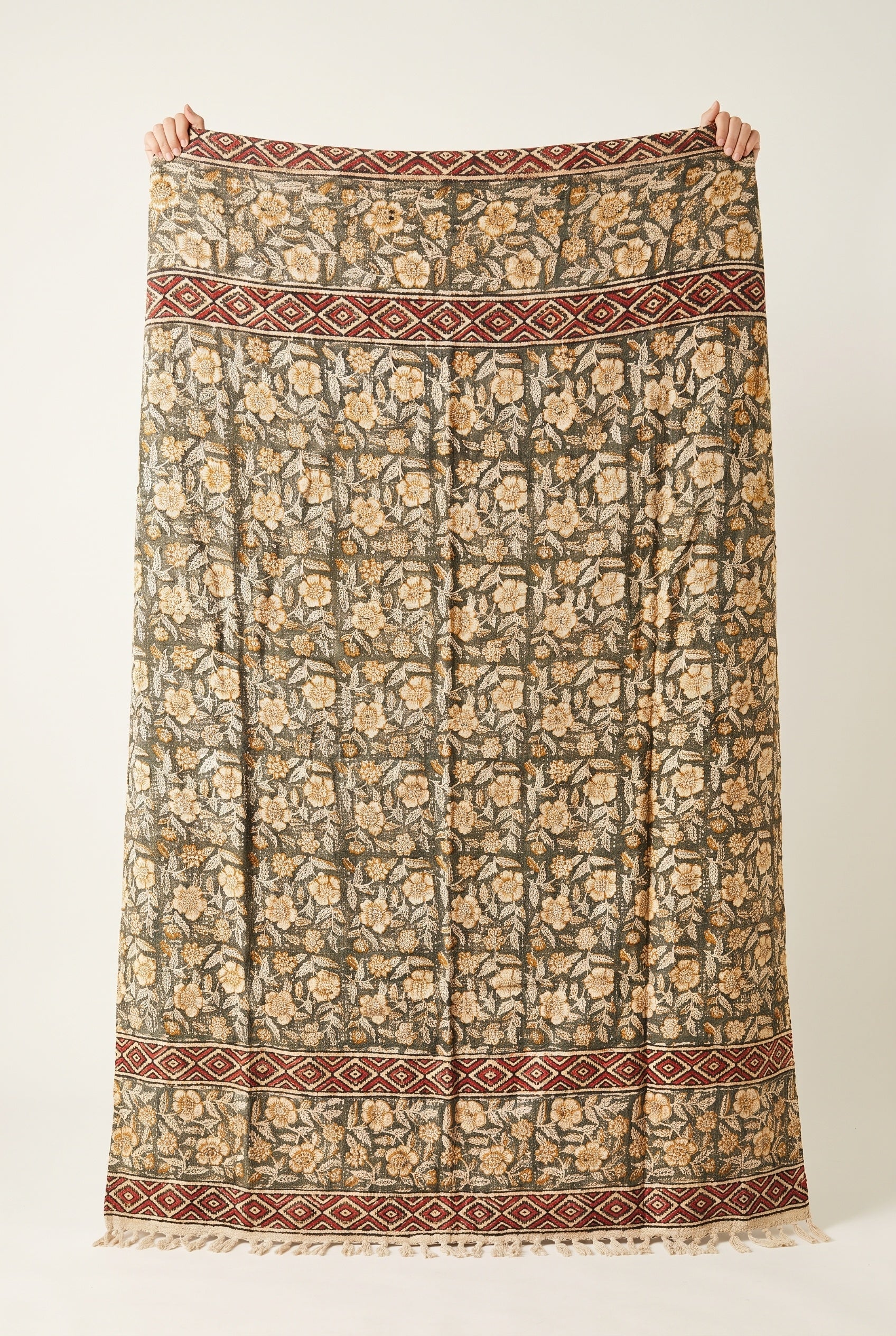 Midnight Indigo Handmade Bagru Block Print Throw