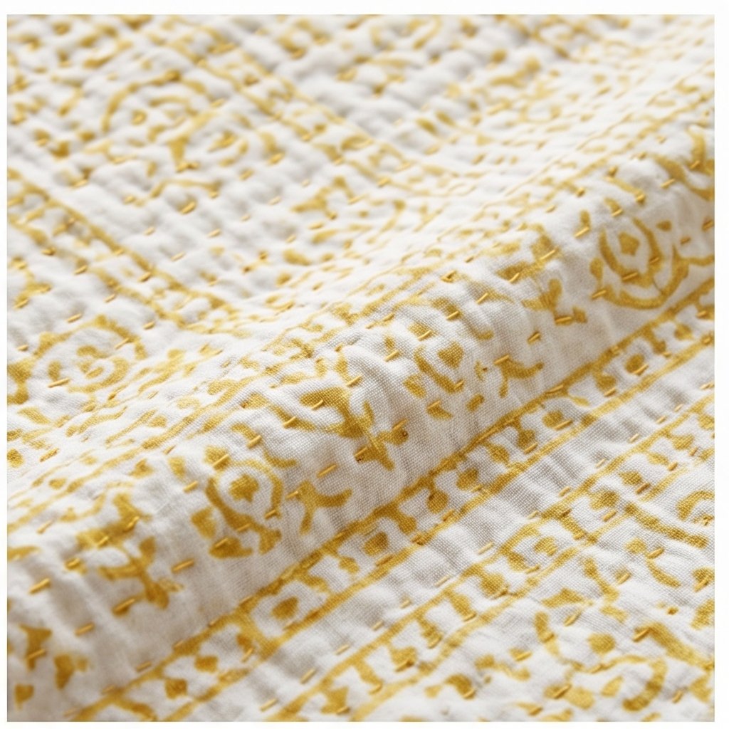 Dusk Terracotta Handmade Kantha Queen Bedsheet