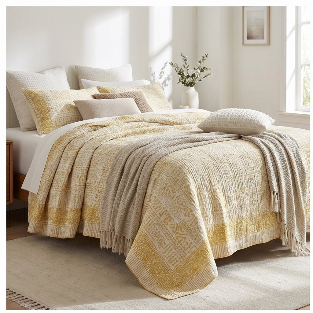 Dusk Terracotta Handmade Kantha Queen Bedsheet