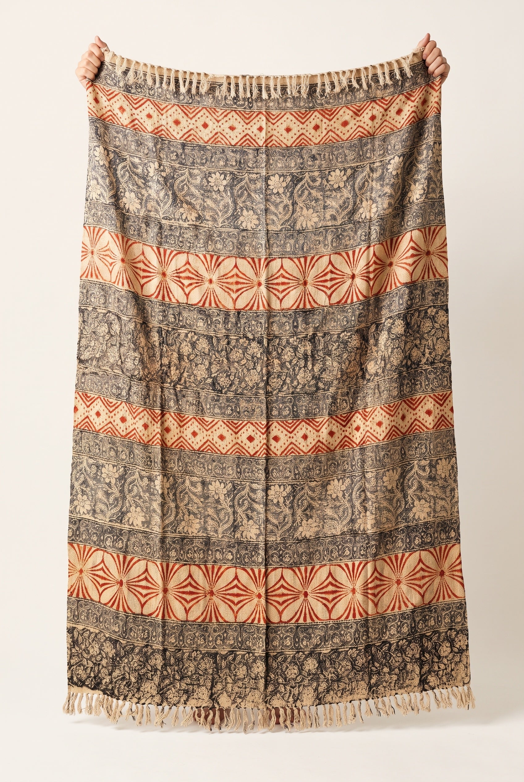 Terracotta Heritage Handmade Bagru Block Print Throw