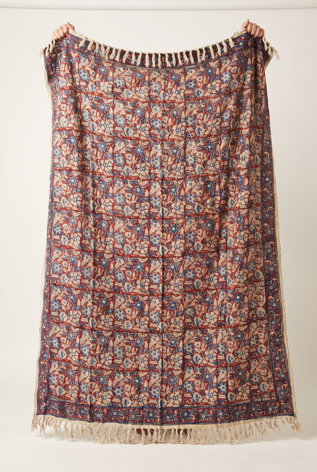 Verdant Fern Handmade Bagru Block Print Throw