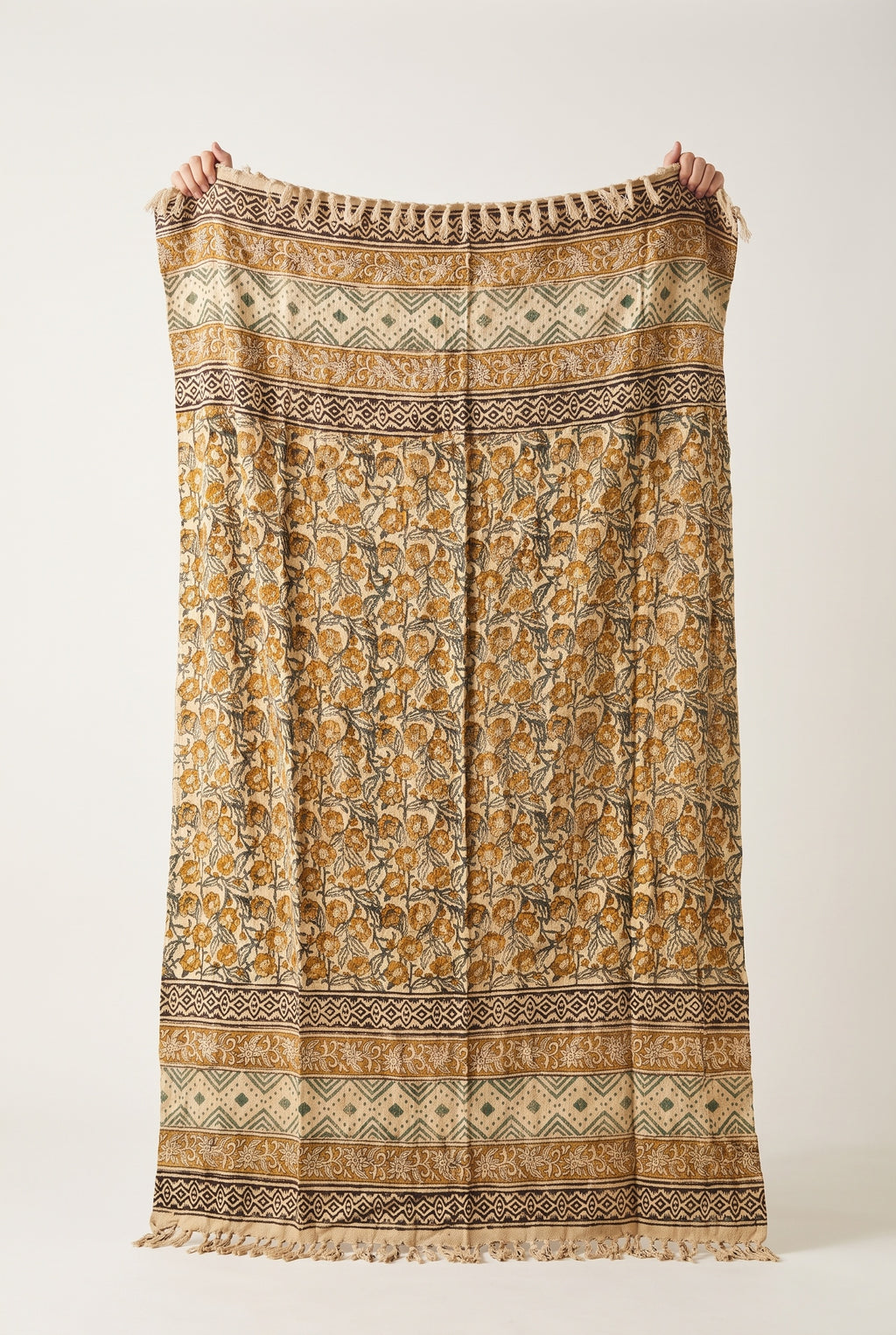 Sky Dawn Handmade Bagru Block Print Throw