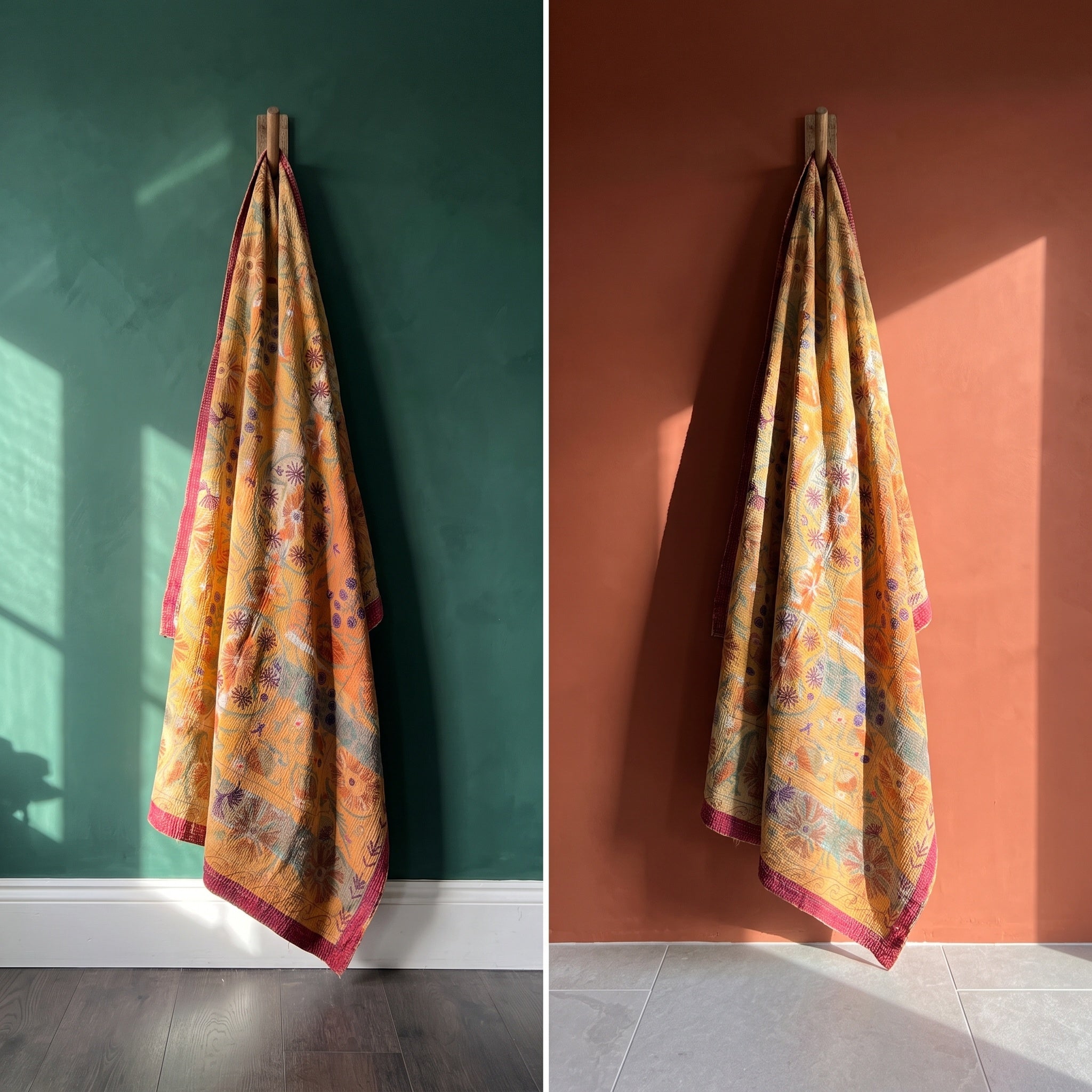 Fable Tide Reversible Luxury Vintage Suzani Kantha Throw