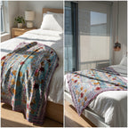 Wandering Verse Reversible Luxury Vintage Suzani Kantha Throw
