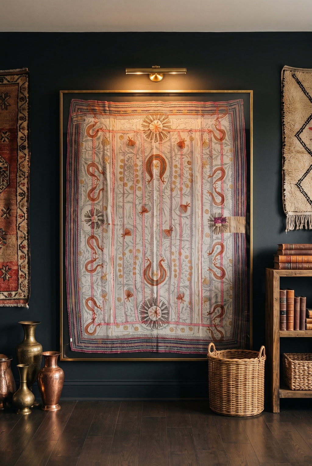 Zen Passage Reversible Luxury Vintage Suzani Kantha Throw