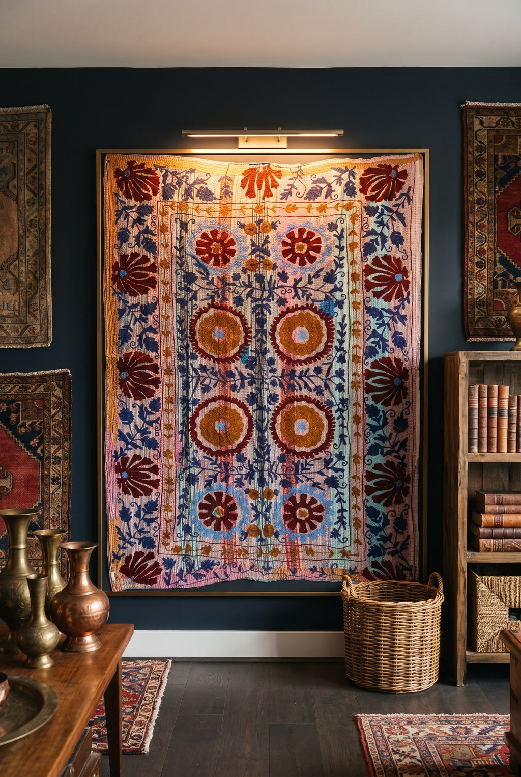 Whisper Vale Reversible Luxury Vintage Suzani Kantha Throw