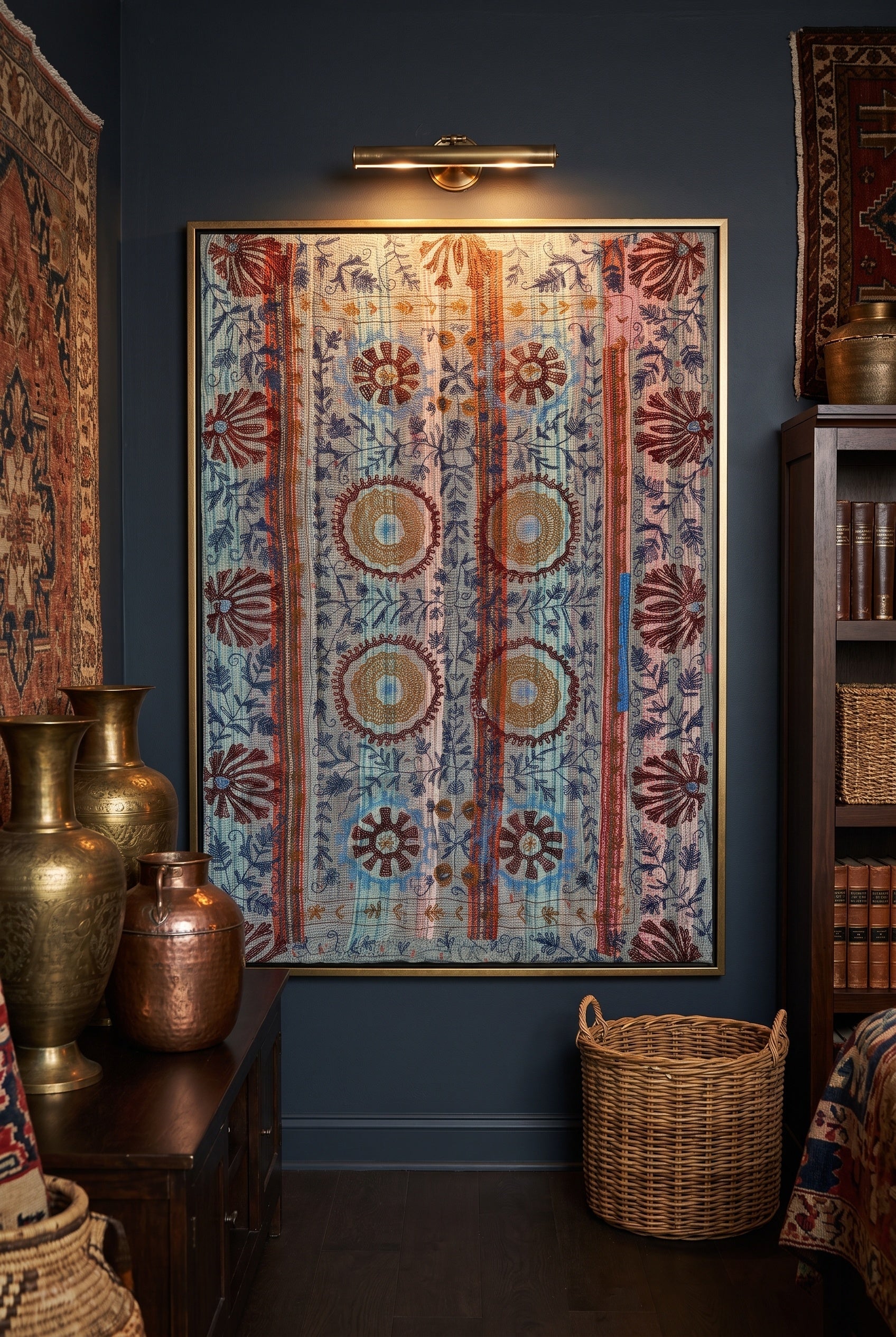 Whisper Vale Reversible Luxury Vintage Suzani Kantha Throw