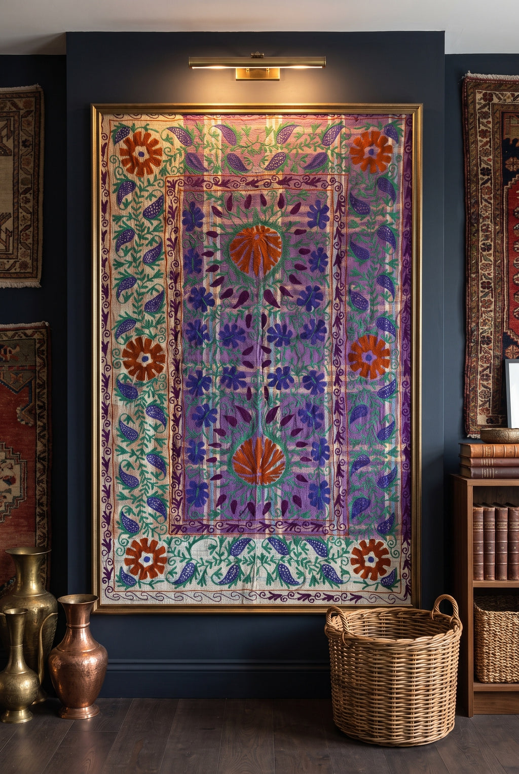 Hearth Story Reversible Luxury Vintage Suzani Kantha Throw