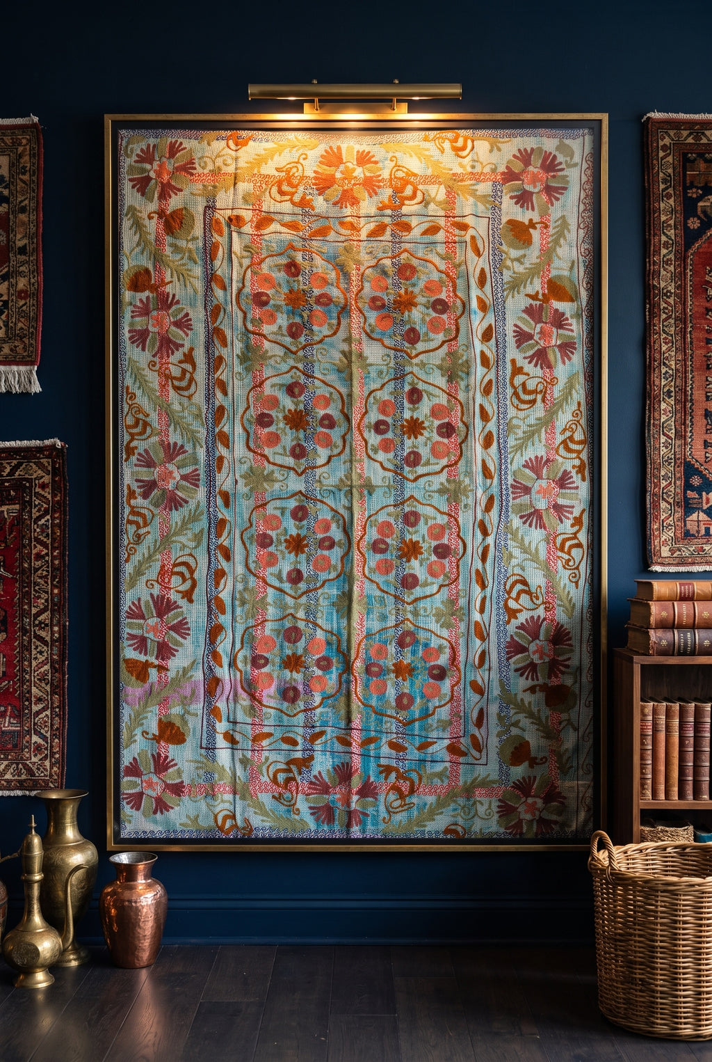 Quiet Reverie Reversible Luxury Vintage Suzani Kantha Throw