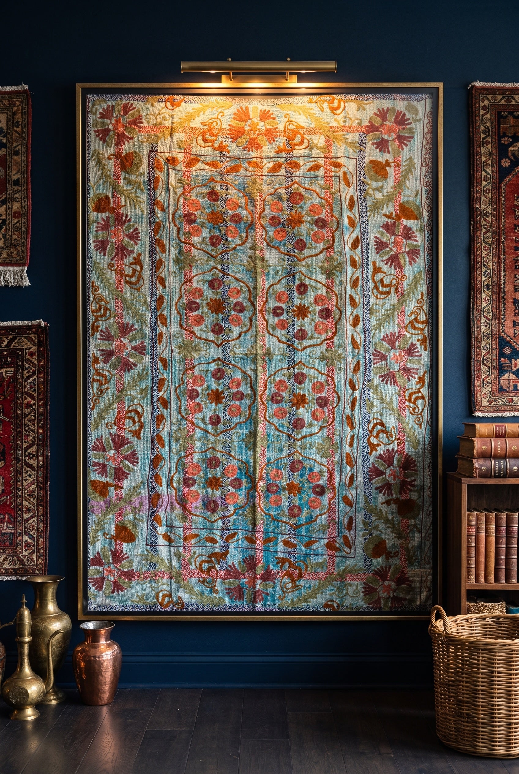 Quiet Reverie Reversible Luxury Vintage Suzani Kantha Throw