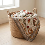 Meadow Reverie Reversible Luxury Vintage Suzani Kantha Throw