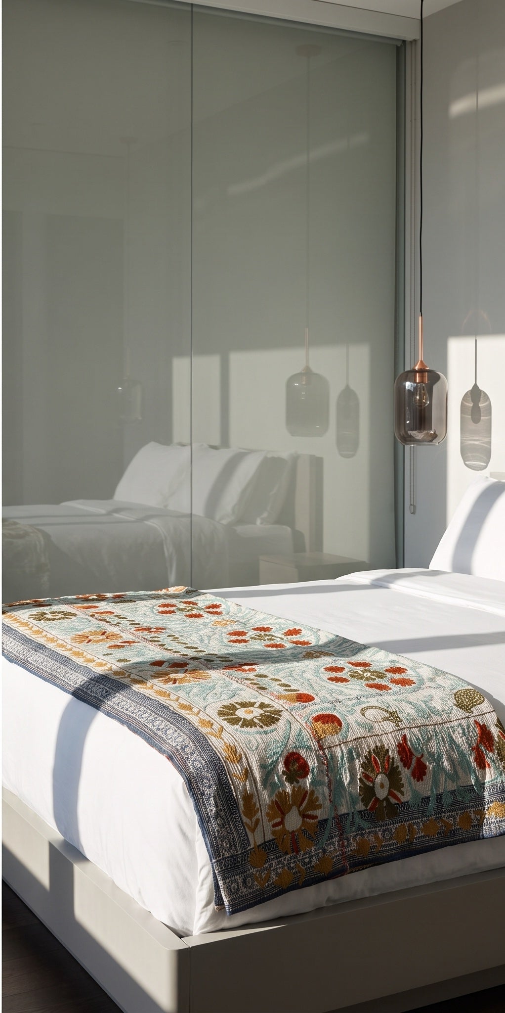 Meadow Reverie Reversible Luxury Vintage Suzani Kantha Throw