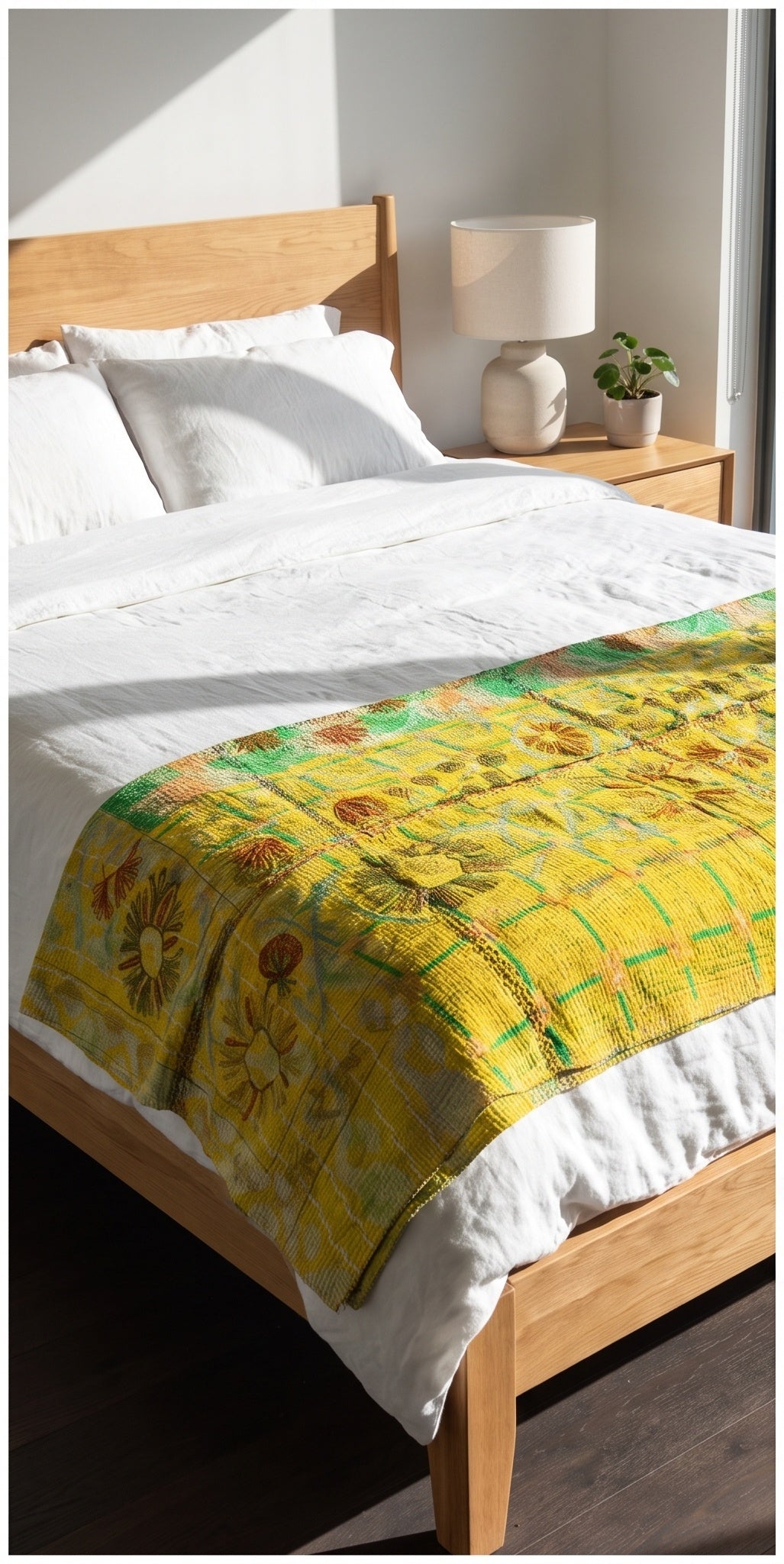 Meadow Reverie Reversible Luxury Vintage Suzani Kantha Throw