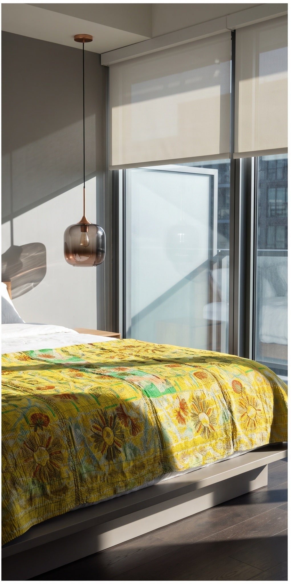 Meadow Reverie Reversible Luxury Vintage Suzani Kantha Throw