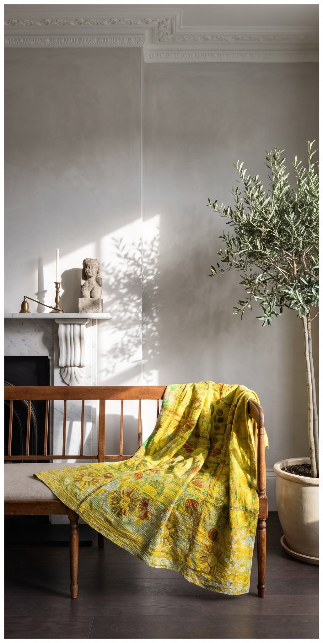Meadow Reverie Reversible Luxury Vintage Suzani Kantha Throw
