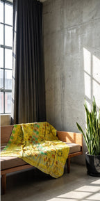 Meadow Reverie Reversible Luxury Vintage Suzani Kantha Throw