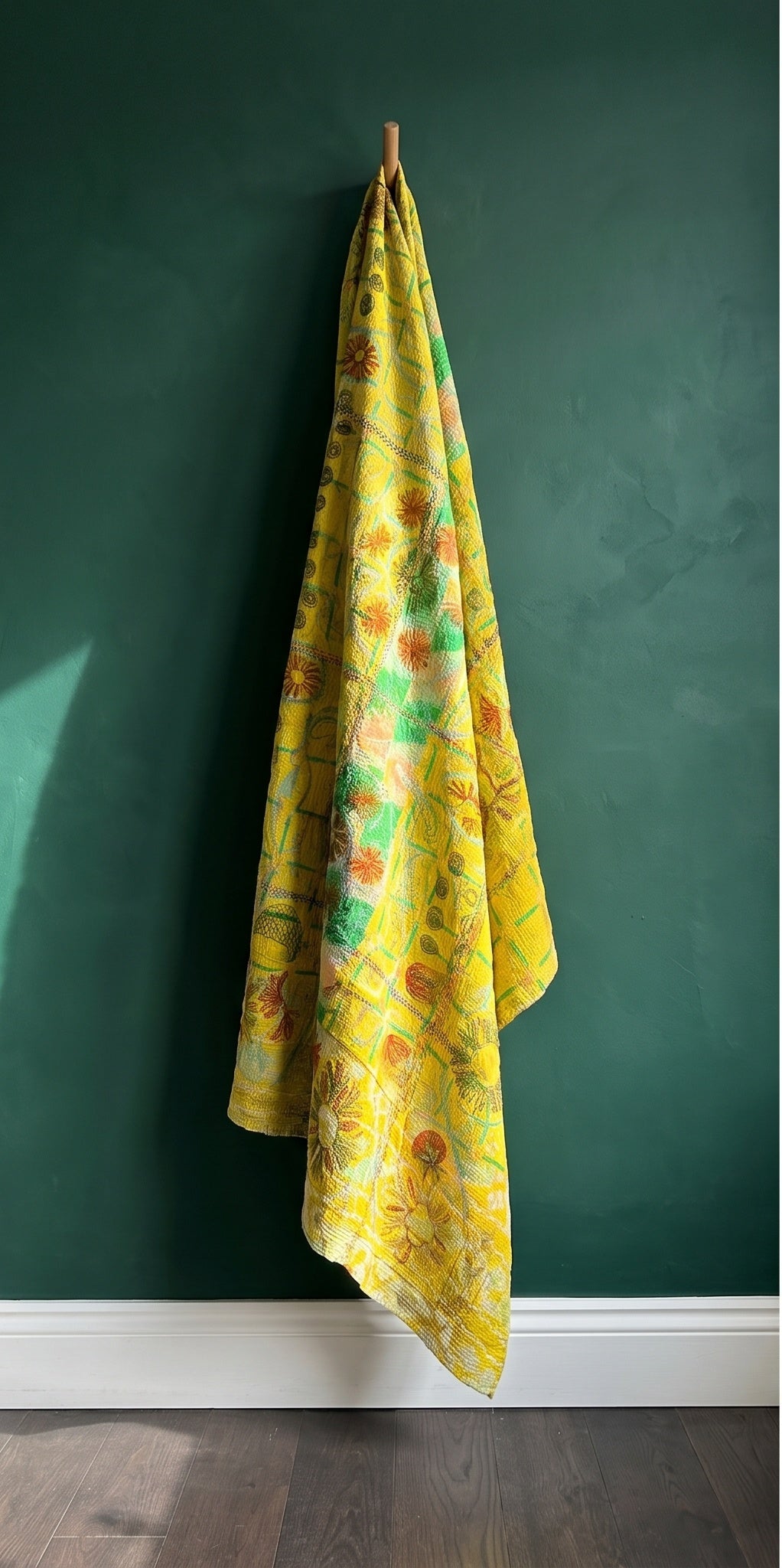 Meadow Reverie Reversible Luxury Vintage Suzani Kantha Throw