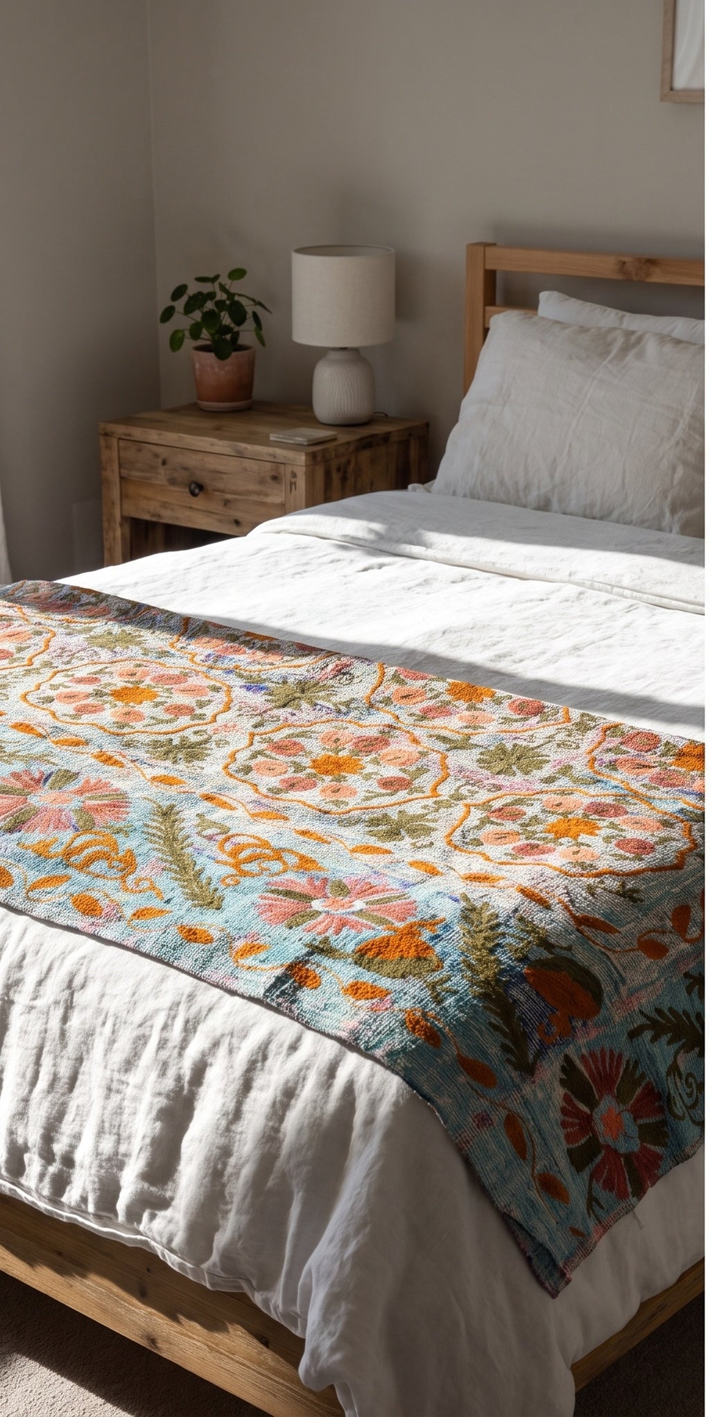 Saga Reverie Reversible Luxury Vintage Suzani Kantha Throw