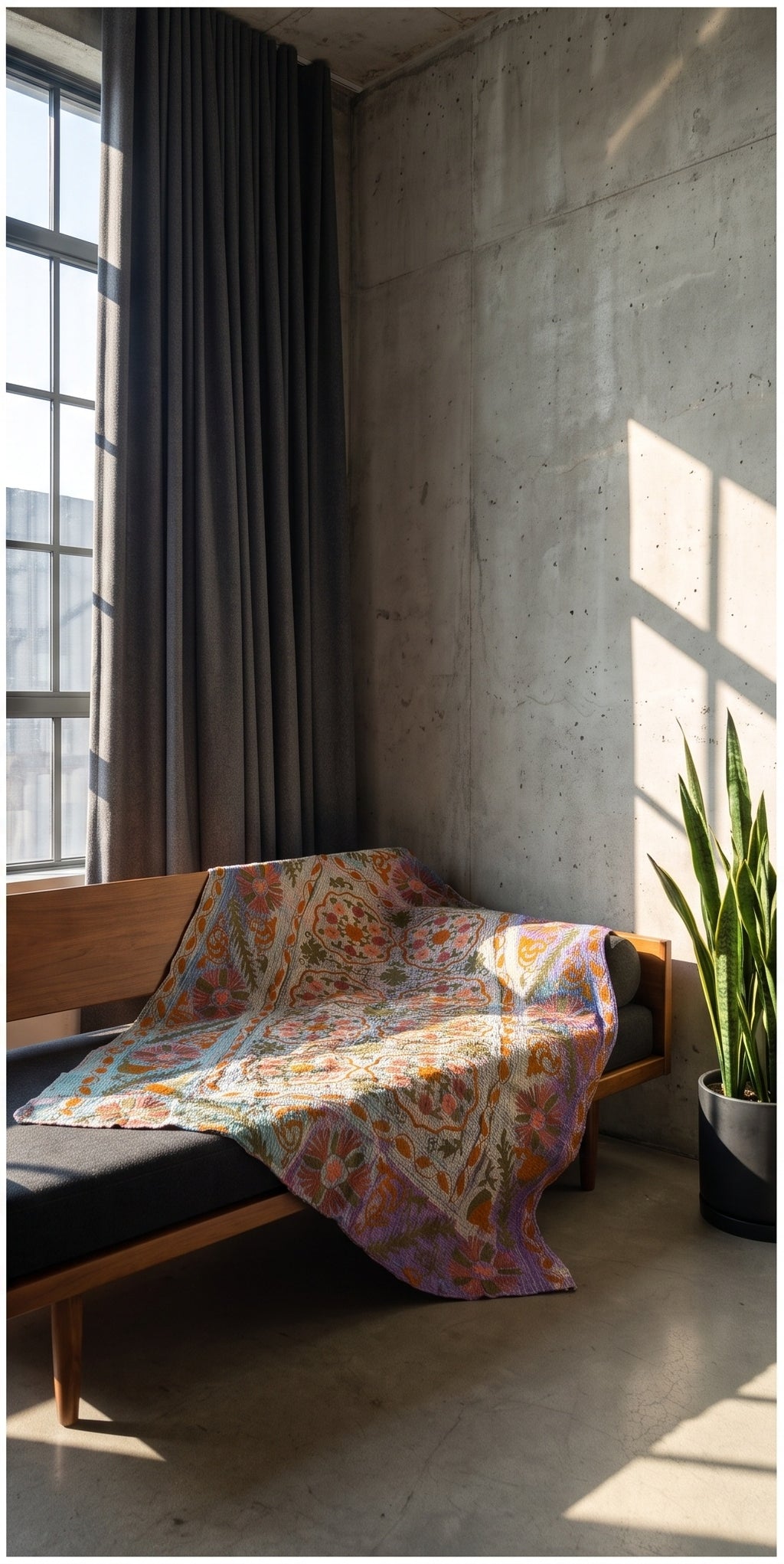 Saga Reverie Reversible Luxury Vintage Suzani Kantha Throw