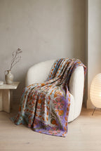 Saga Reverie Reversible Luxury Vintage Suzani Kantha Throw