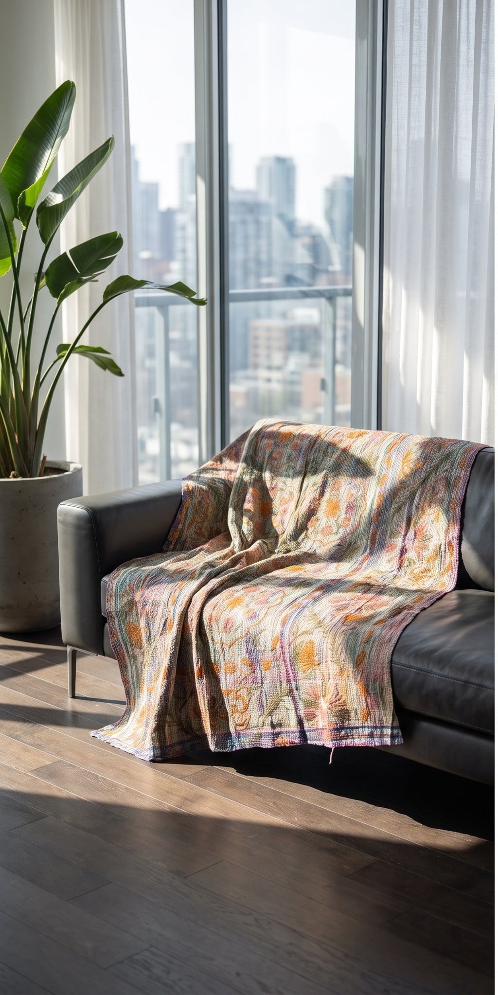 Saga Reverie Reversible Luxury Vintage Suzani Kantha Throw