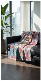 Botanical Fern Reversible Luxury Vintage Suzani Kantha Throw
