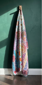 Botanical Fern Reversible Luxury Vintage Suzani Kantha Throw