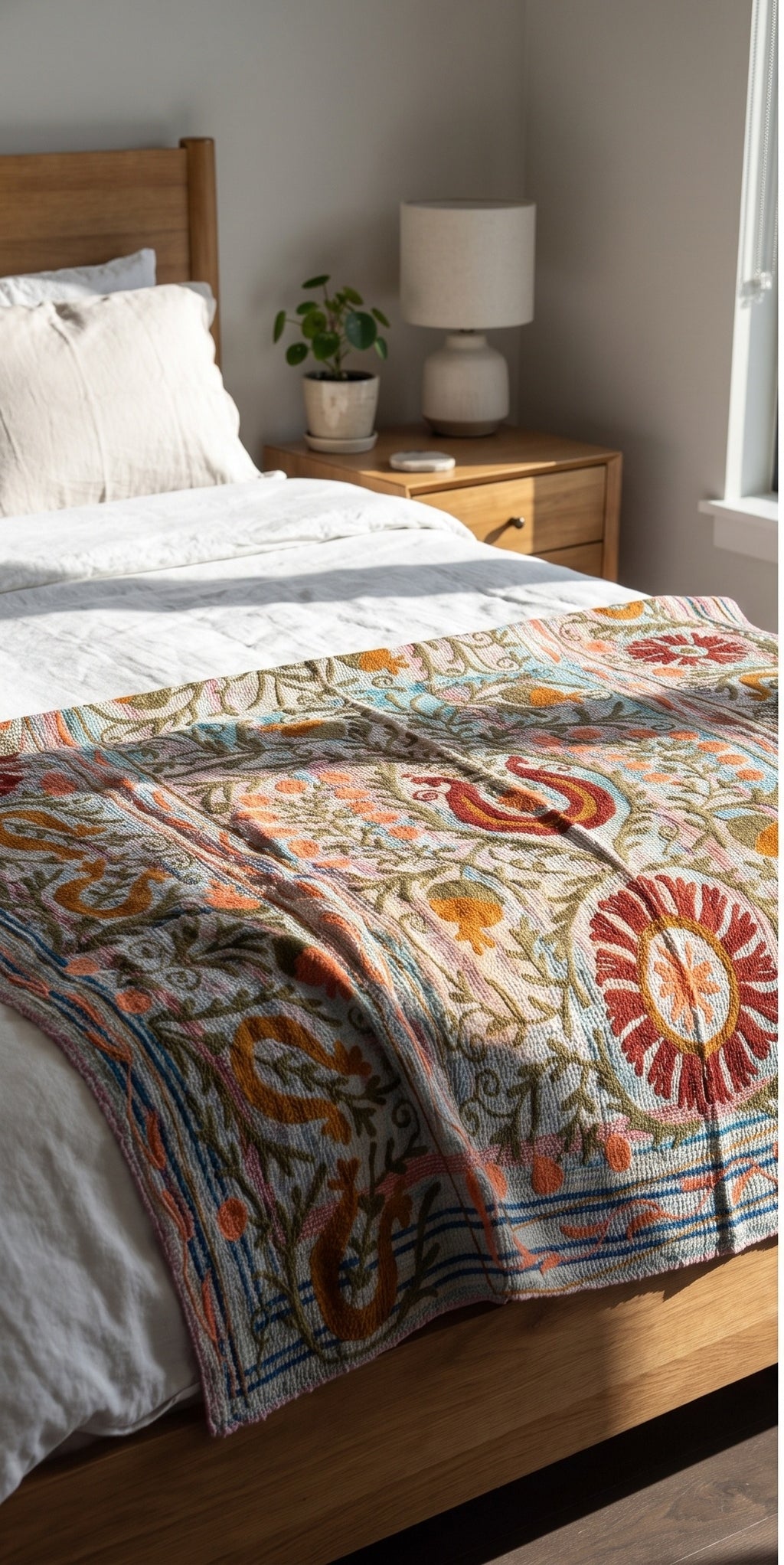Open Sky Reversible Luxury Vintage Suzani Kantha Throw