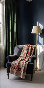 Open Sky Reversible Luxury Vintage Suzani Kantha Throw