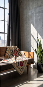 Open Sky Reversible Luxury Vintage Suzani Kantha Throw