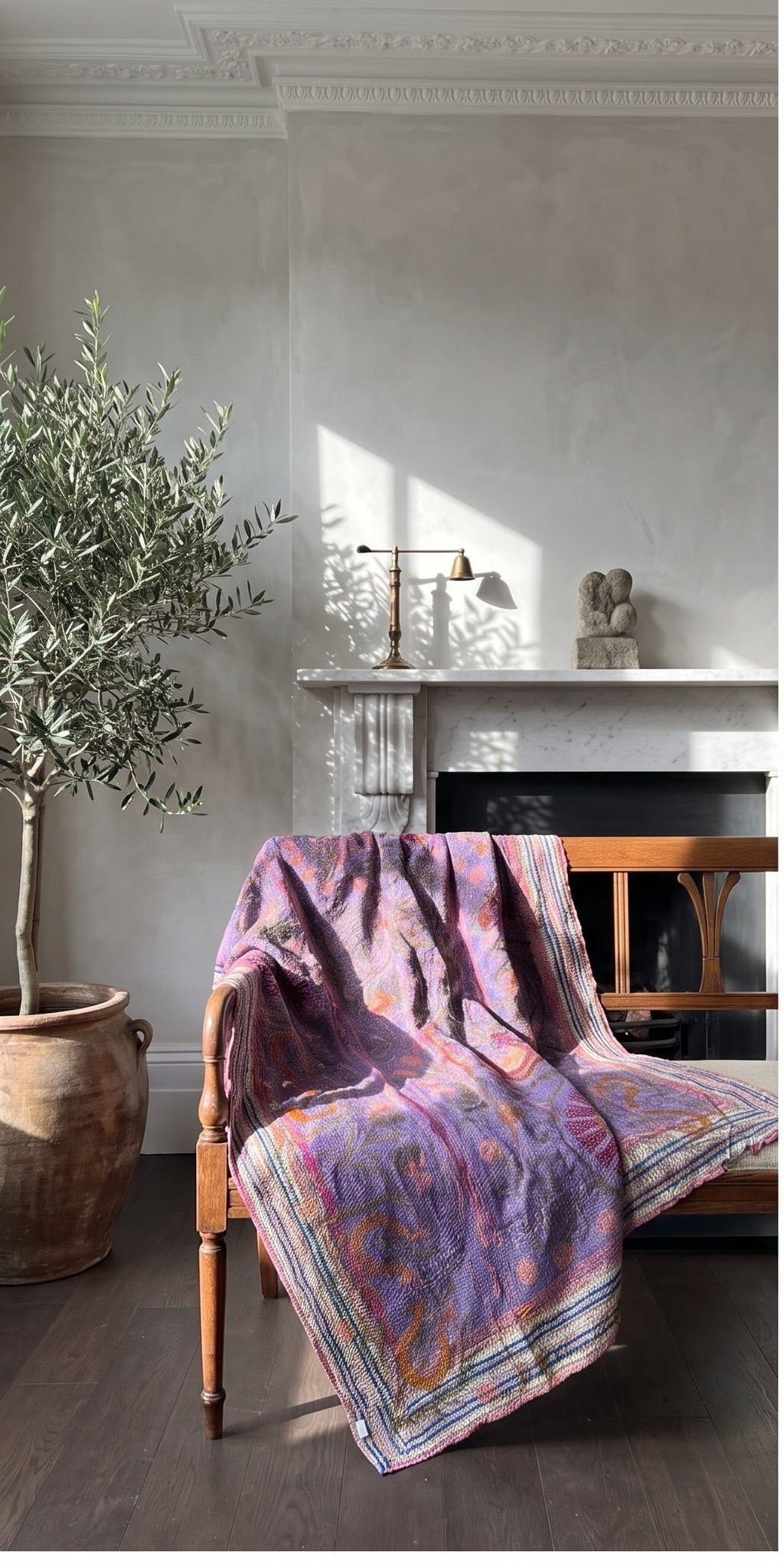 Open Sky Reversible Luxury Vintage Suzani Kantha Throw