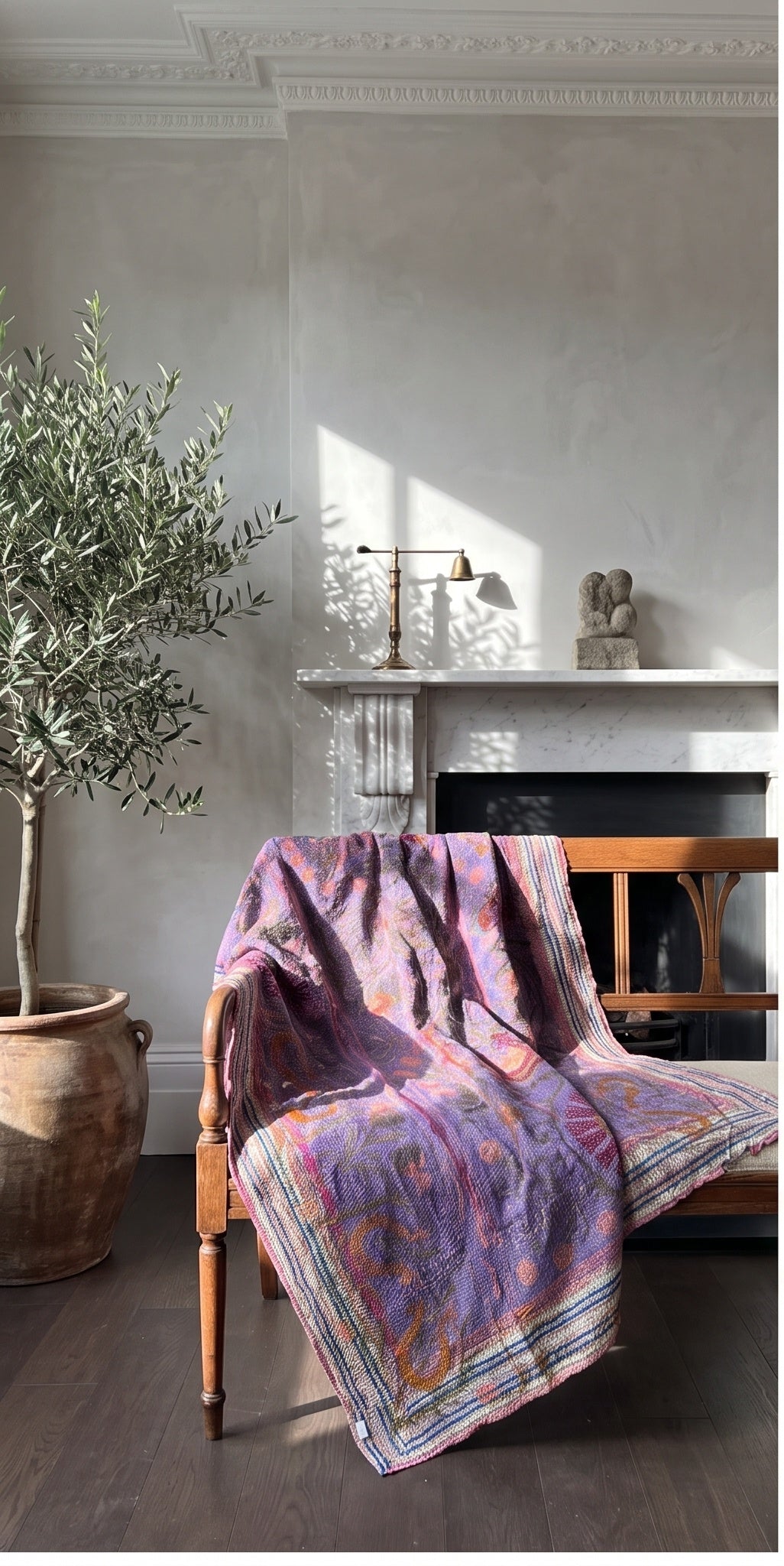 Open Sky Reversible Luxury Vintage Suzani Kantha Throw