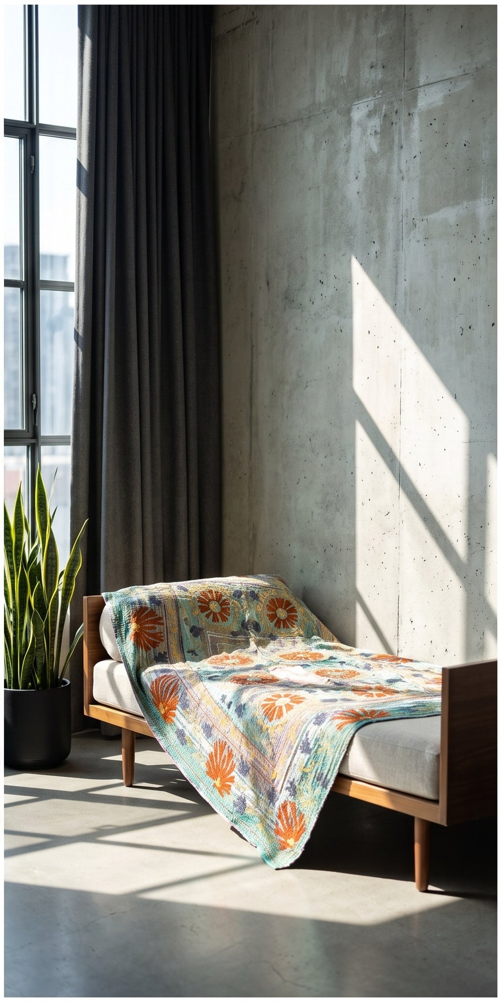 Fern Dew Reversible Luxury Vintage Suzani Kantha Throw
