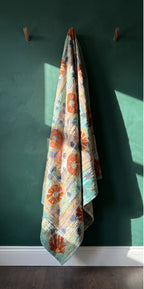 Fern Dew Reversible Luxury Vintage Suzani Kantha Throw