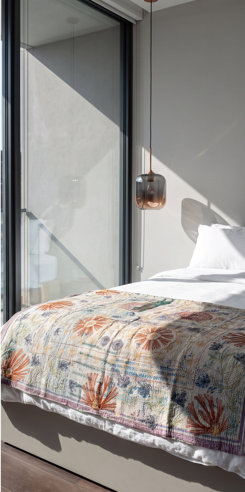 Fern Dew Reversible Luxury Vintage Suzani Kantha Throw