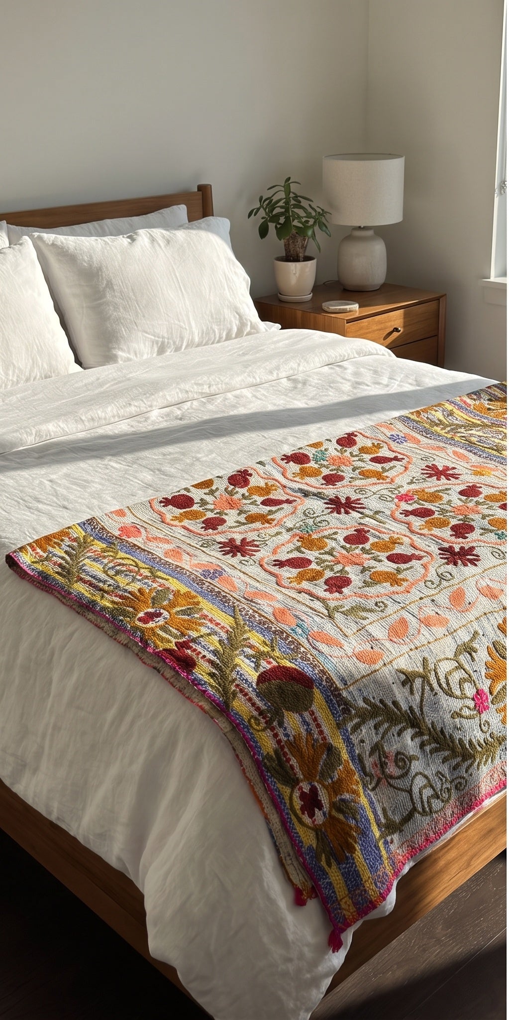 Dew Maple Reversible Luxury Vintage Suzani Kantha Throw
