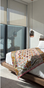 Dew Maple Reversible Luxury Vintage Suzani Kantha Throw
