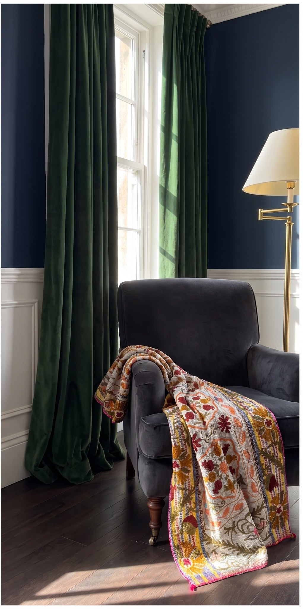 Dew Maple Reversible Luxury Vintage Suzani Kantha Throw