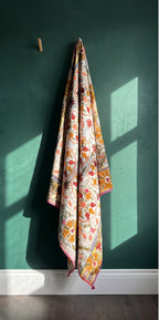 Dew Maple Reversible Luxury Vintage Suzani Kantha Throw