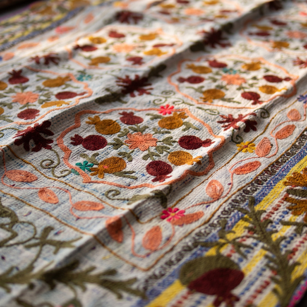 Plaid Kantha vintage de luxe réversible Dew Maple style Suzani