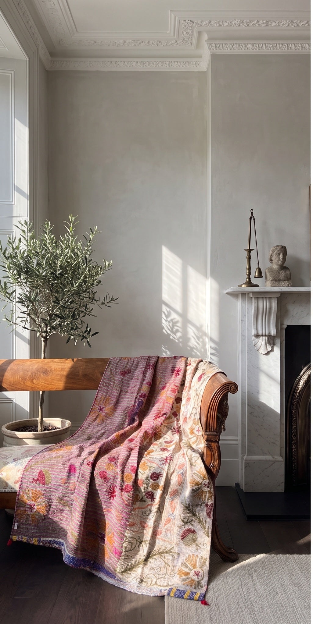 Dew Maple Reversible Luxury Vintage Suzani Kantha Throw