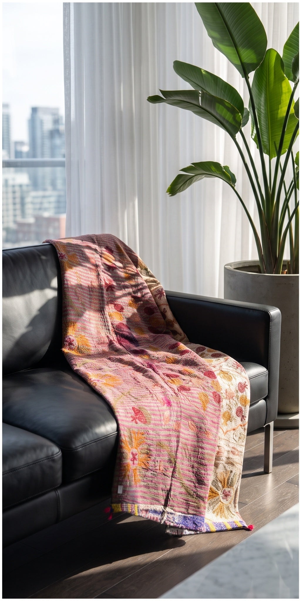 Dew Maple Reversible Luxury Vintage Suzani Kantha Throw